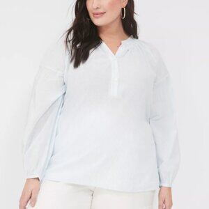 Lane Bryant - Long-Sleeve Split-Neck Popover Shirt